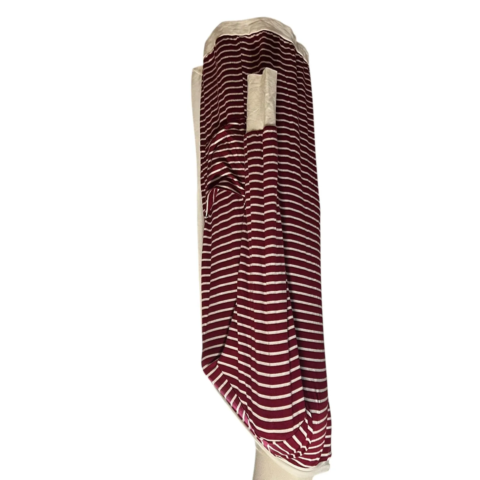 Magic Fit Open Jersey Cardigan X Long Sm USA Burgundy White Stripe Jersey Pocket Red - Image 6