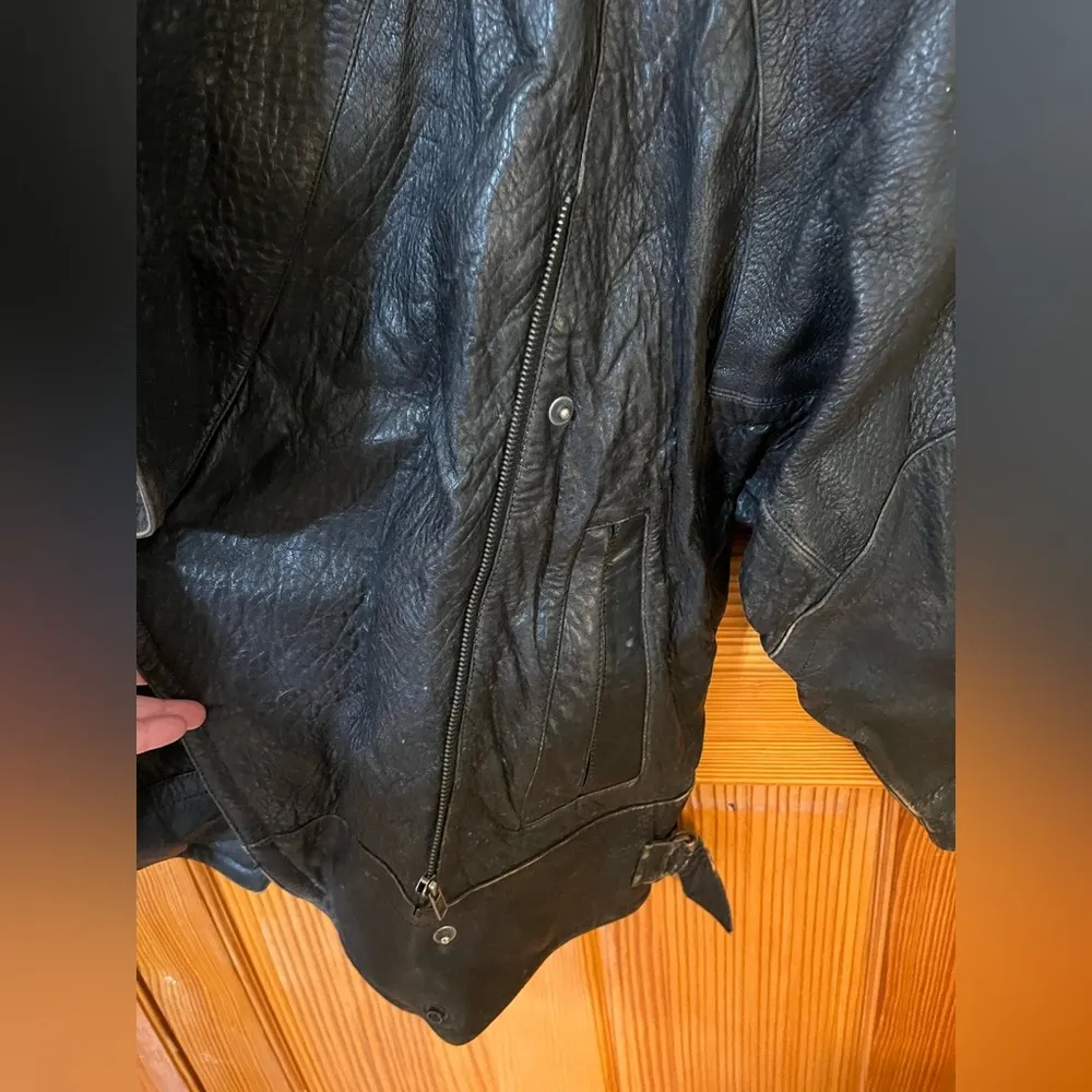 Marc Buchanan Pelle Pelle Vintage Animal Print 80’s Genuine Leather Jacket Black Size 6 - Image 8
