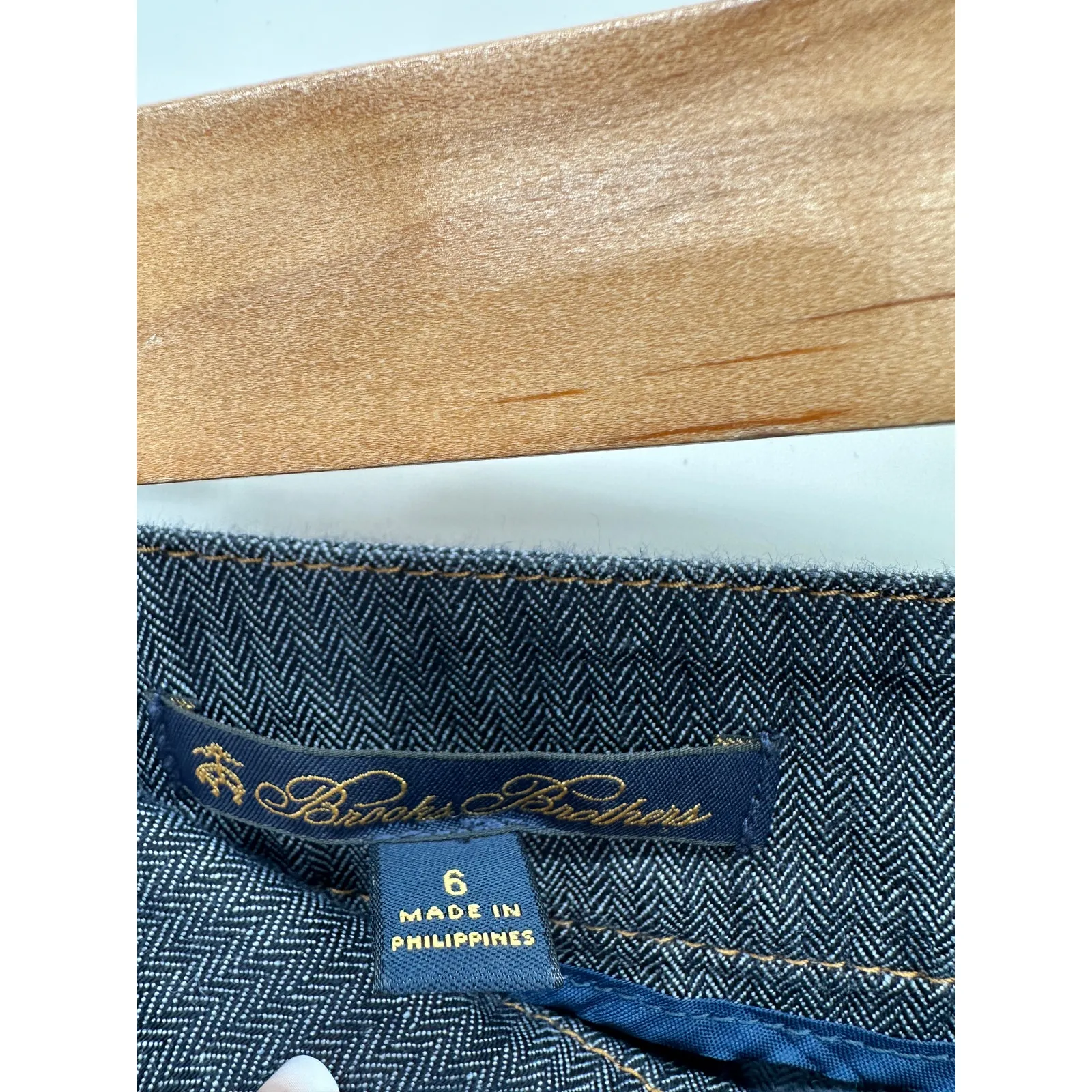 Brooks Brothers Womens Linen Blend Wide Leg Crop Pants Size 6 Denim Striped - Image 5