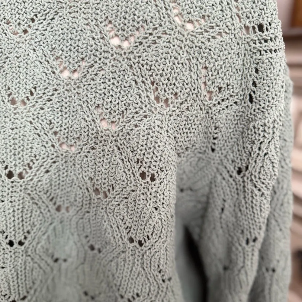 Blue Rain Knit Sweater in Soft Green size XL - Image 8