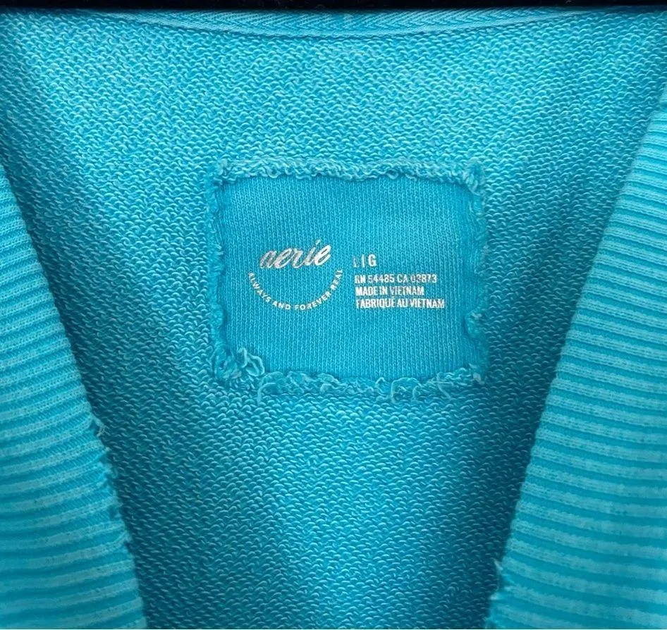 Aerie Blue oversized V-Neck Sweater - Image 4