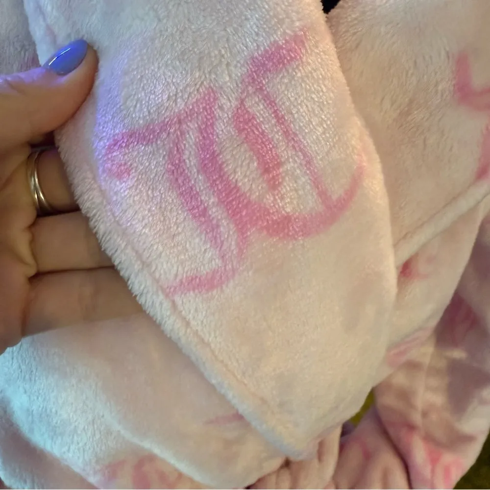 Y2K Juicy Couture Pink Logo Plush Robe Size S/M - Image 3
