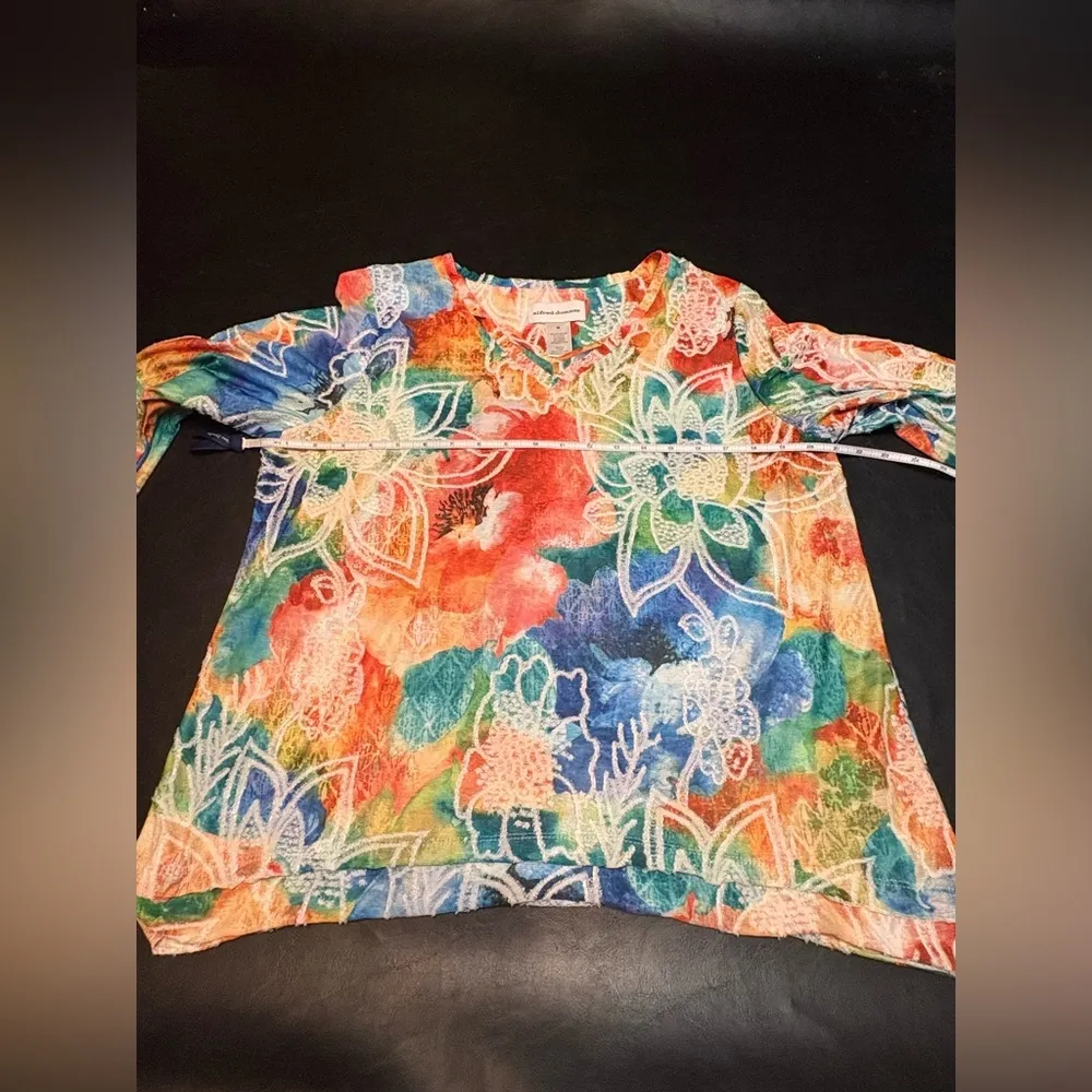 Alfred Dunner 3/4 Sleeve Double V-Neck Blouse size M - Image 6