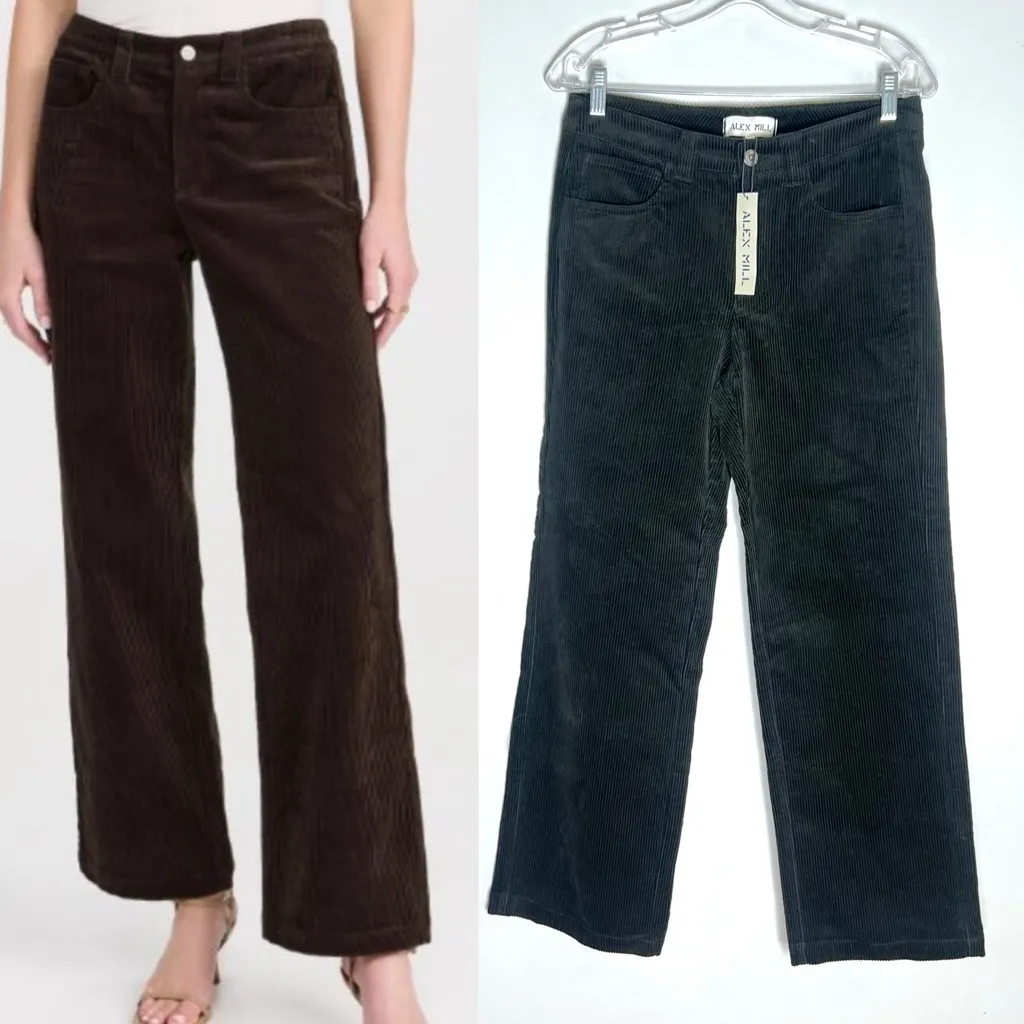 NEW Alex Mill Darci Corduroy Chino Trousers Pants Hunter Green Sz 4 - Image 2