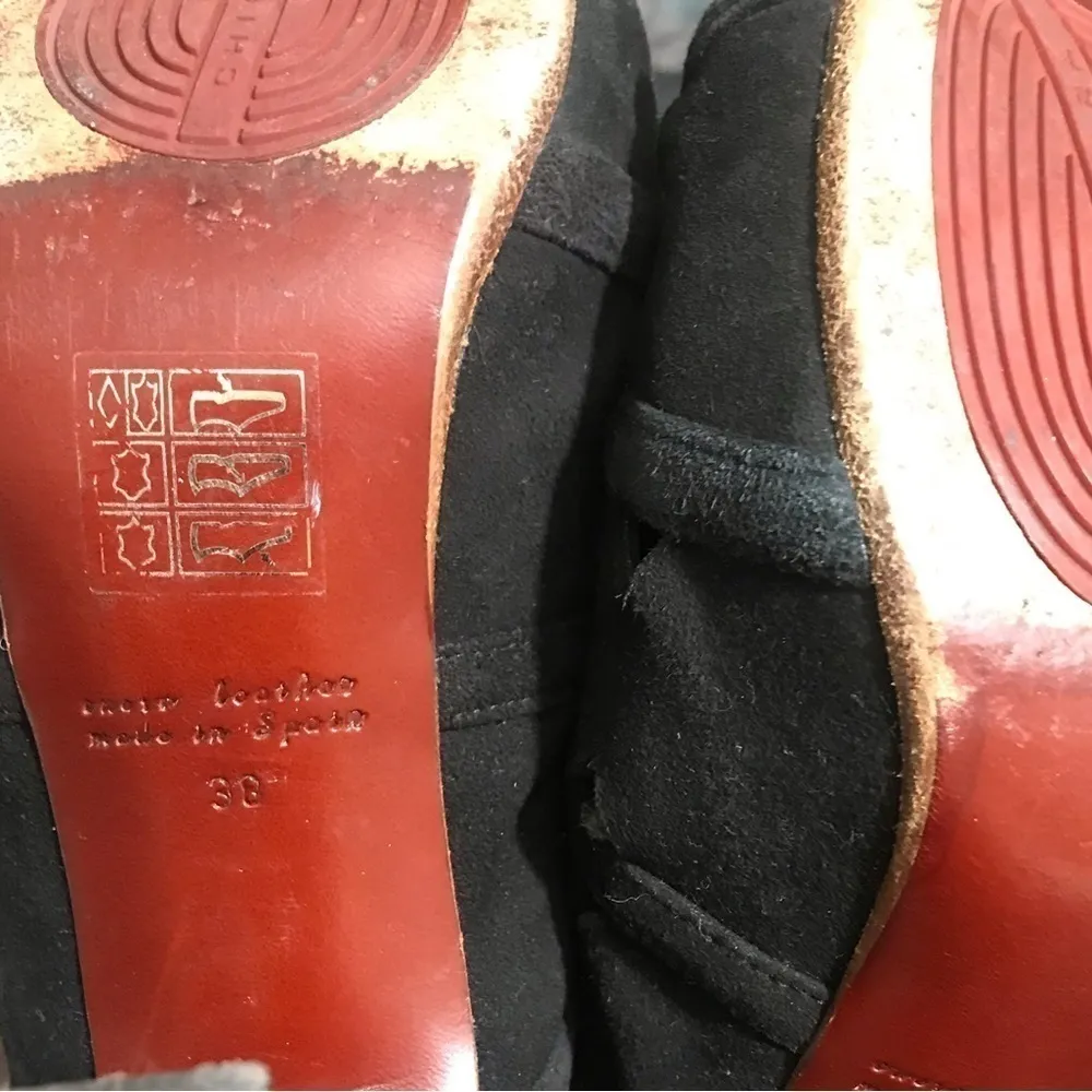 3 x $99!Chie Mihara black suede mules size 38 festival resort vacation - Image 5