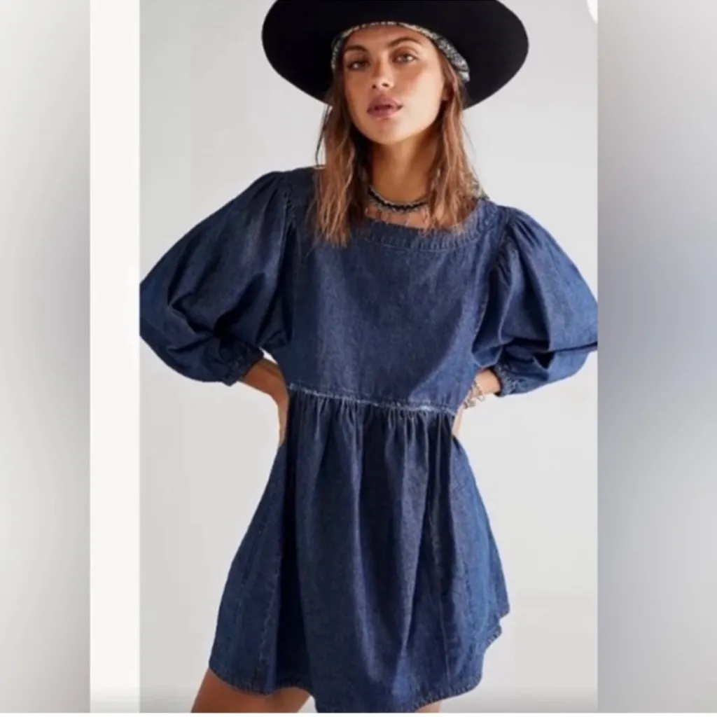 Free People Get Obsessed Mini Dress Custom Beaded Heart Short Sleeve Babydoll Sm - Image 13