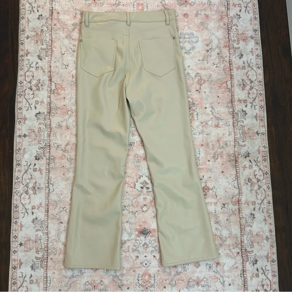 ZARA leather mini flare pants - Image 4