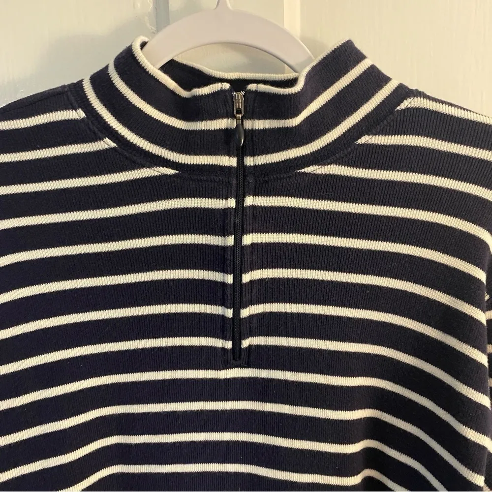 L.L. Bean Striped Quarter Zip - Image 4