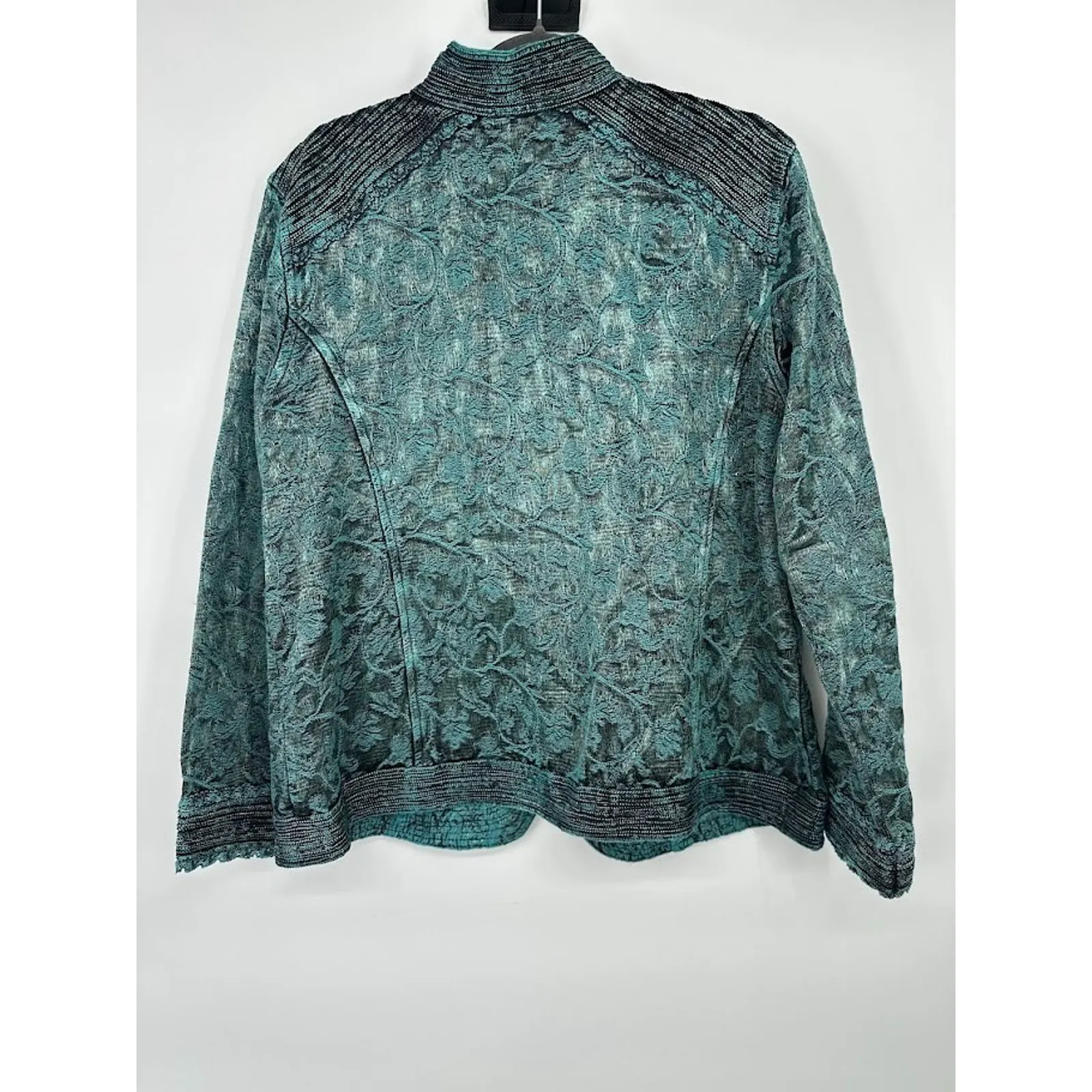 Coldwater Creek Toggle Button Front Blazer Jacket 1X Embroidered Asian Green - Image 7
