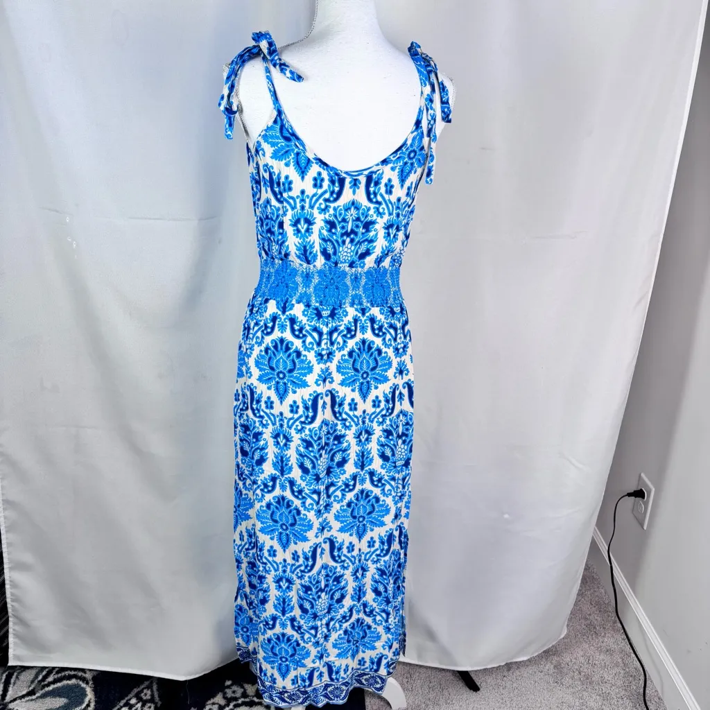 Anthropologie Plenty by Tracy Reese blue baroque motif smocked maxi dress Size S - Image 10