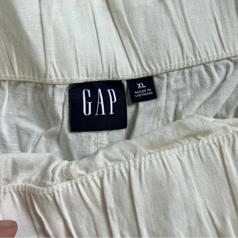 🦋 NWT Gap Pull On Linen Cream Off White Shorts Size XL - Image 3