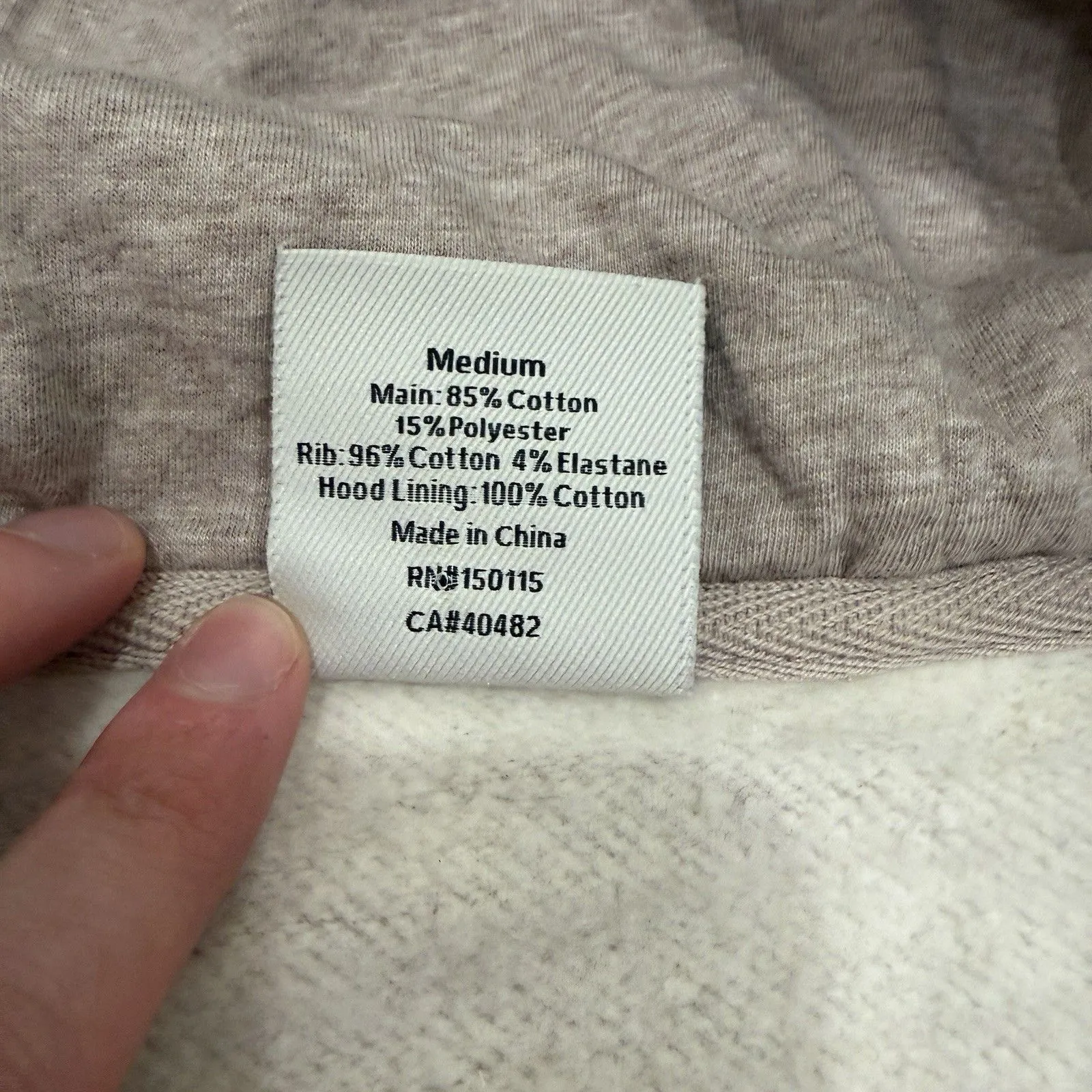 Varley Stirling Half-Zip Hoodie Womens Medium Beige Sweatshirt Pullover VAR01558 - Image 3