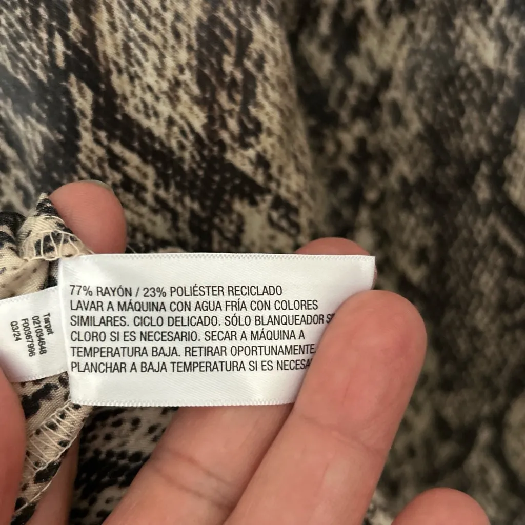 Ava & Viv Brown/Blk  Snake Print Faux Wrap Dress Sz 3X - Image 9