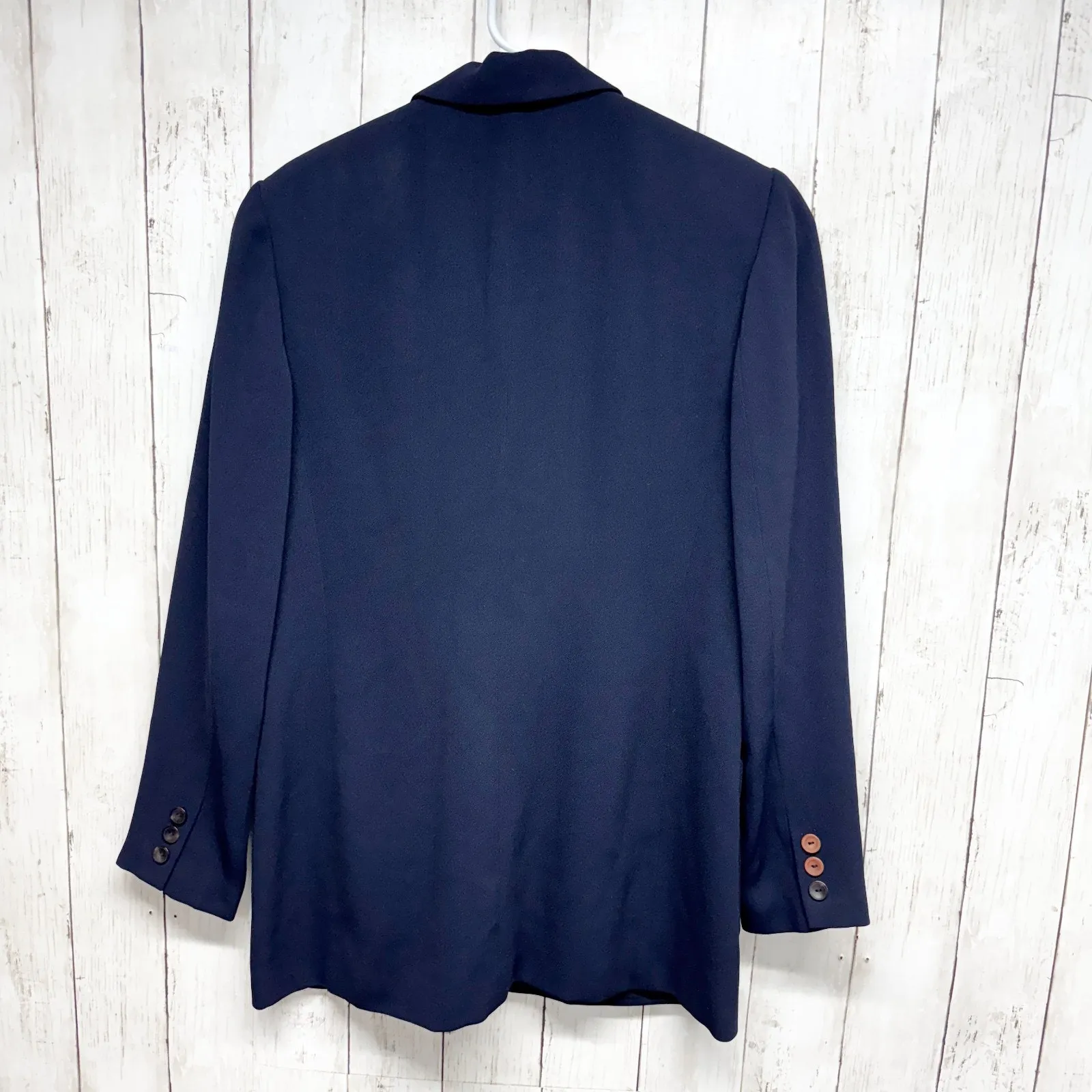 Vtg Charter Club Jacket Women Size 4 Navy Collared 4-Button 3-Pocket Sport Coat - Image 7