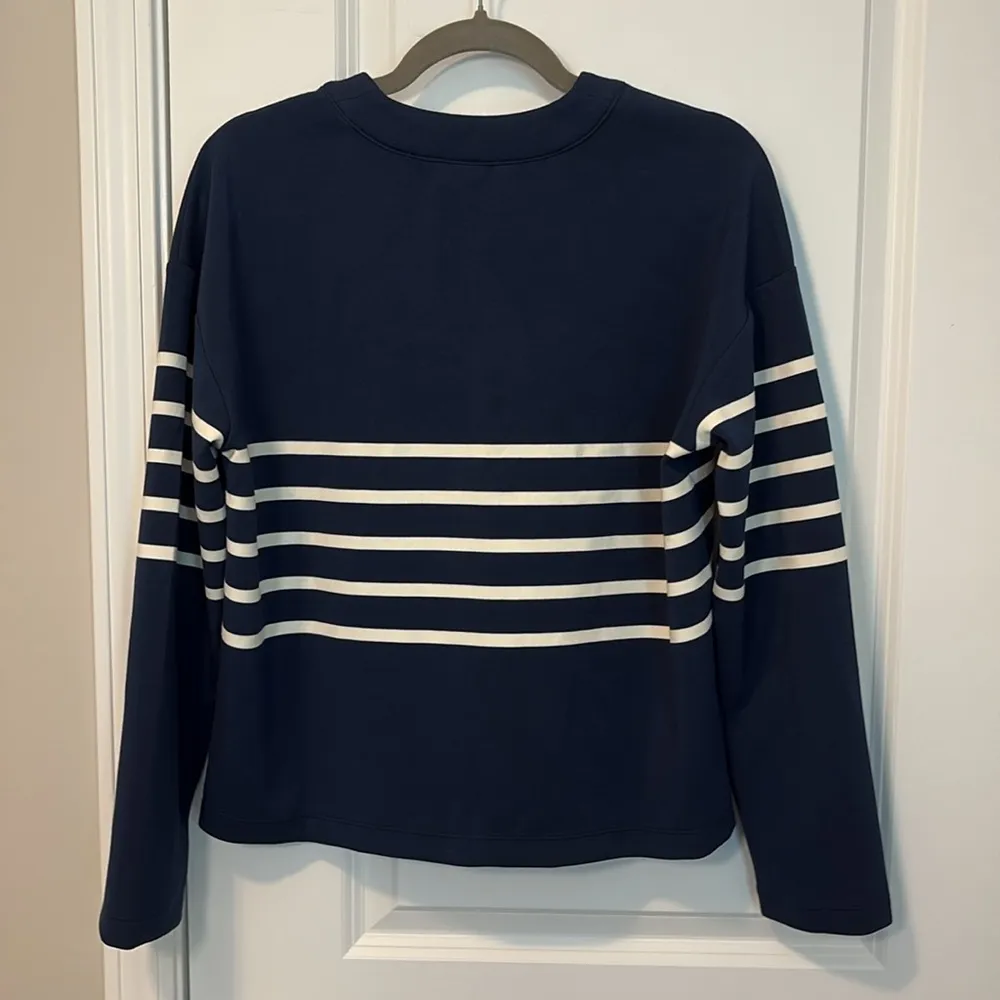 SPANX AirEssentials Cardigan in Midnight Navy Stripe - Image 6