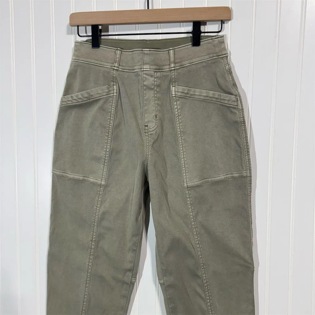 Spanx Twill Utility Cargo Pants Olive Green Ankle Workwear Women’s M Medium - Image 2