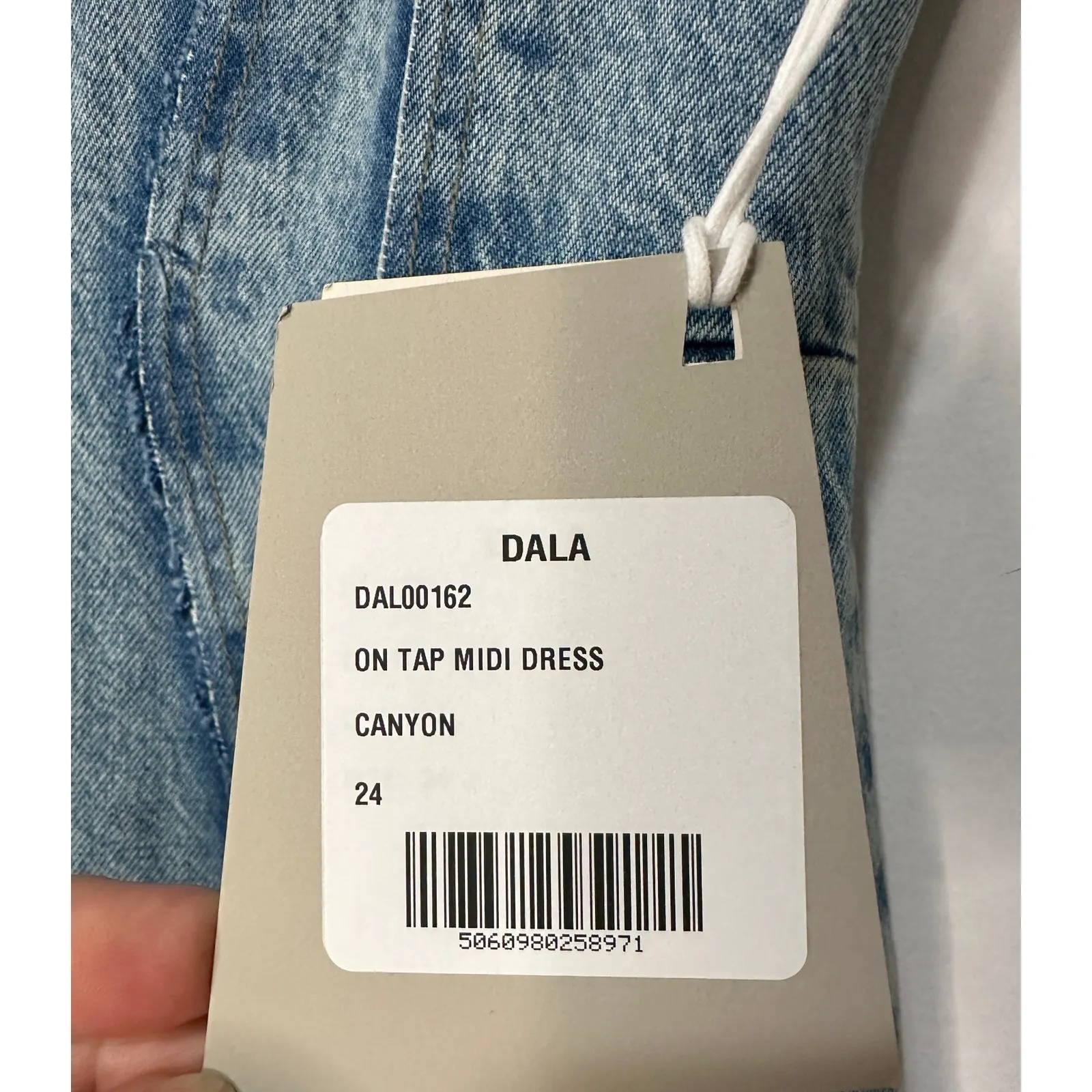 Dala On Tap Midi Paneled Denim Dress Canyon Blue Size 24 NWT Organic Cotton - Image 6