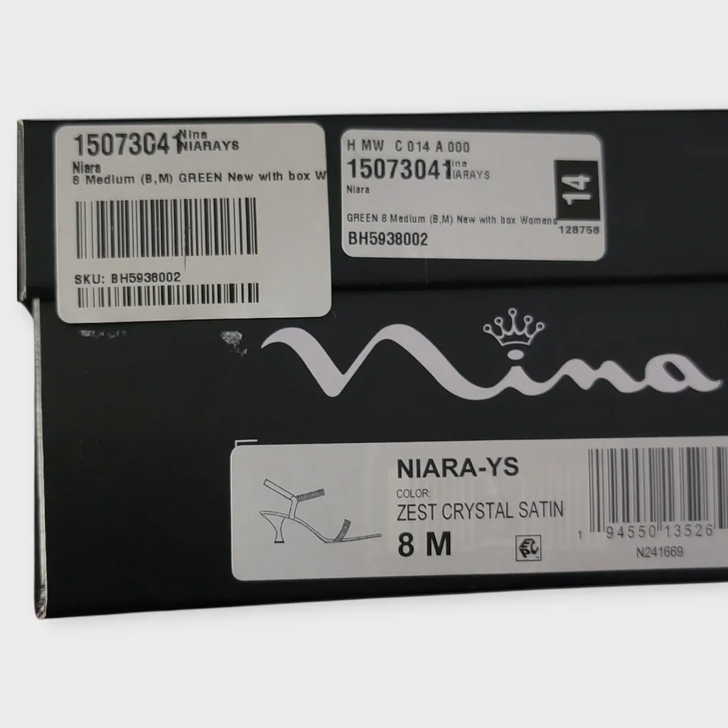 NinaNiara Womens Zest Crystal Satin Low Kitten Heels Beaded Sandal Size 8M NEW - Image 3