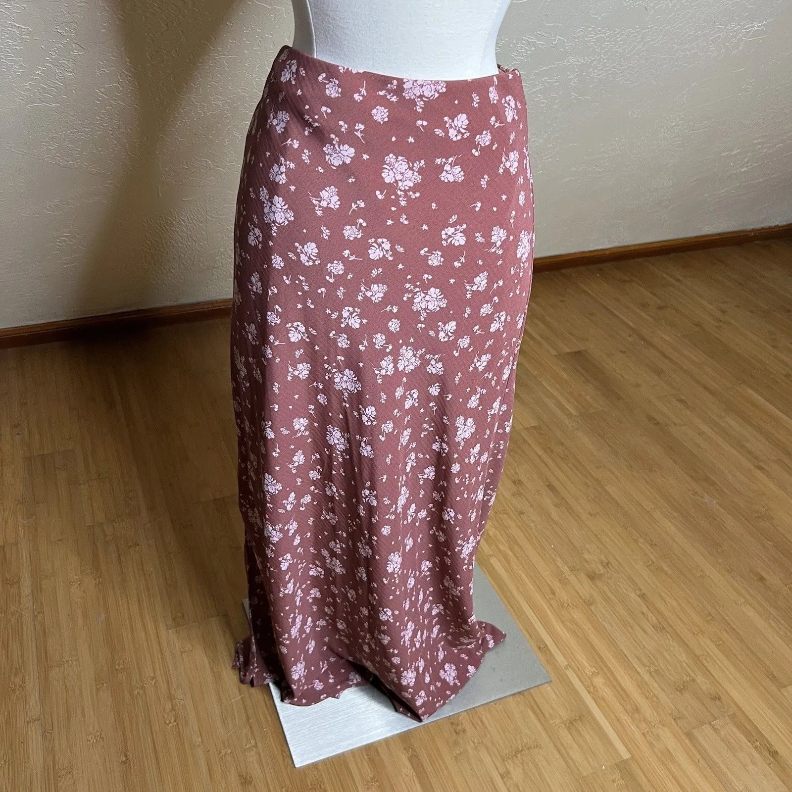 Altar’d State Floral Midi Slip Skirt Womens Large Side Slit Cottagecore - Image 7