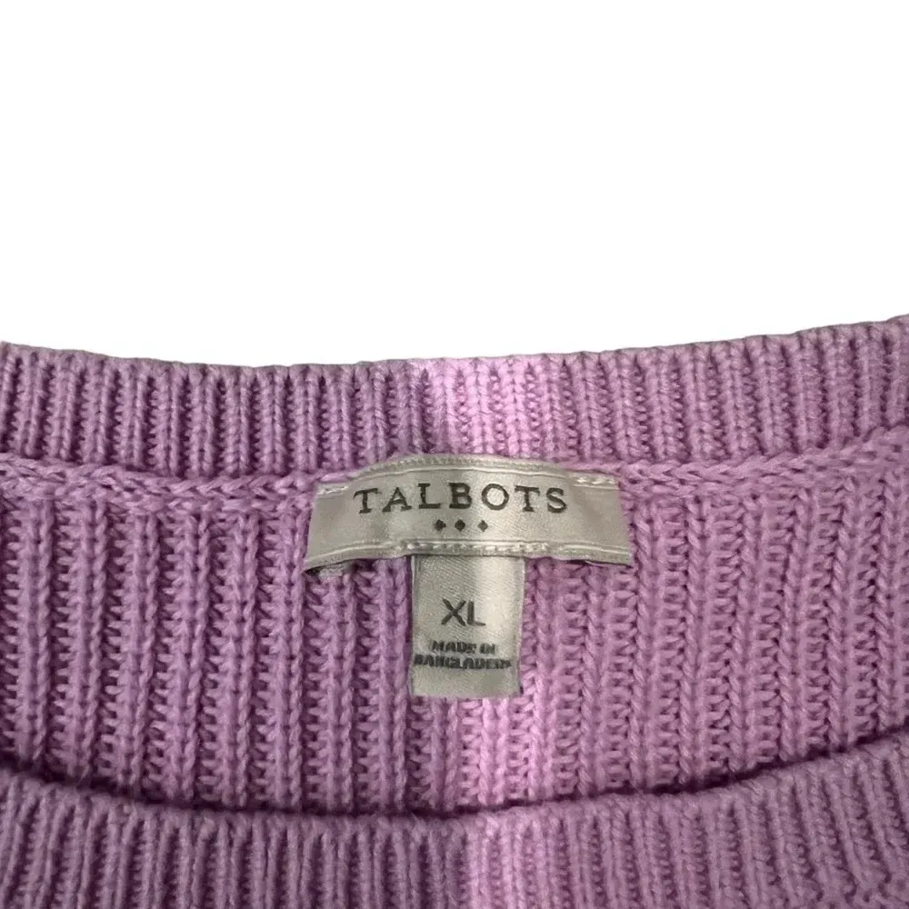 Talbots Women's Pink Pima cotton boat Neck Knit Sweater Size XL‎ - Image 2