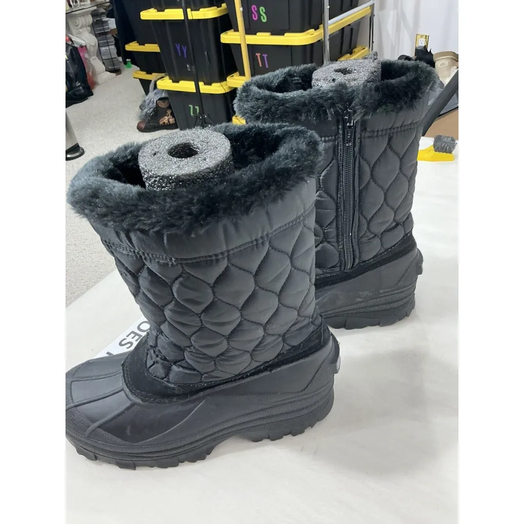 Womans Latour Weather Proof Quilted Sherpa Lined Snow boots Size 6 Black - Image 3