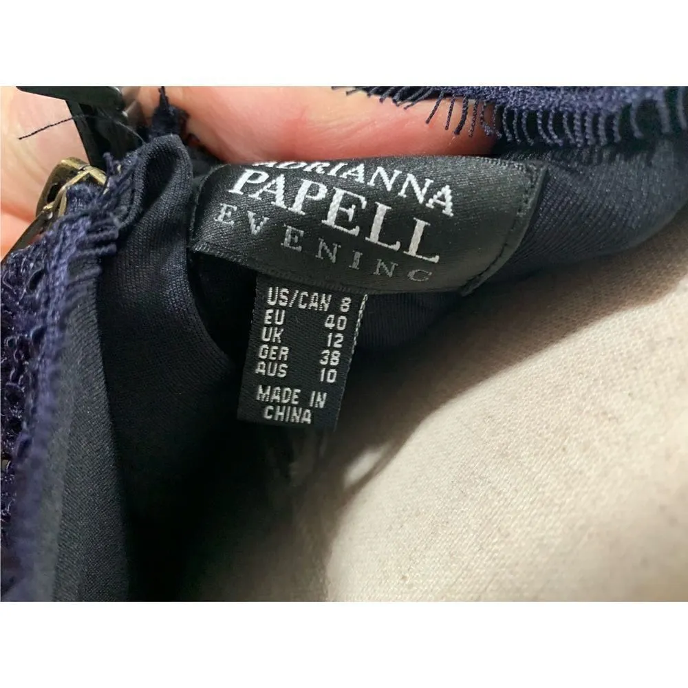 Adrianna Papel lace blue dress long sleeves size 8 wedding fancy event - Image 6