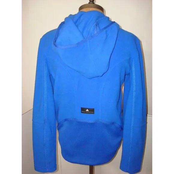 New NWT Adidas Stella McCartney M Bright Blue $250 Fleece Hoodie Jacket Warm Size M - Image 2