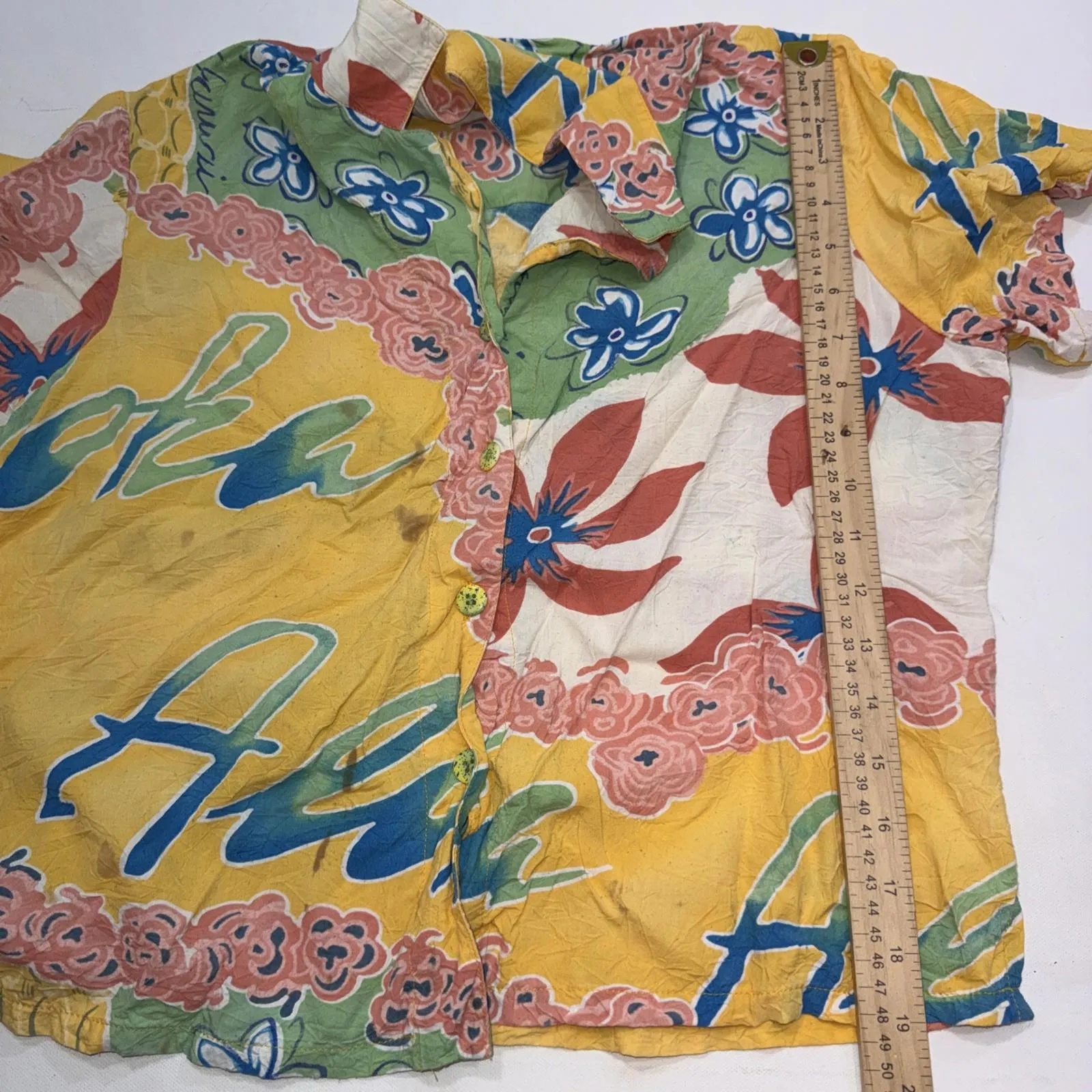 Vintage Jams World Aloha Hawaiian Floral Shirt Button Top Blouse Small *READ* - Image 5