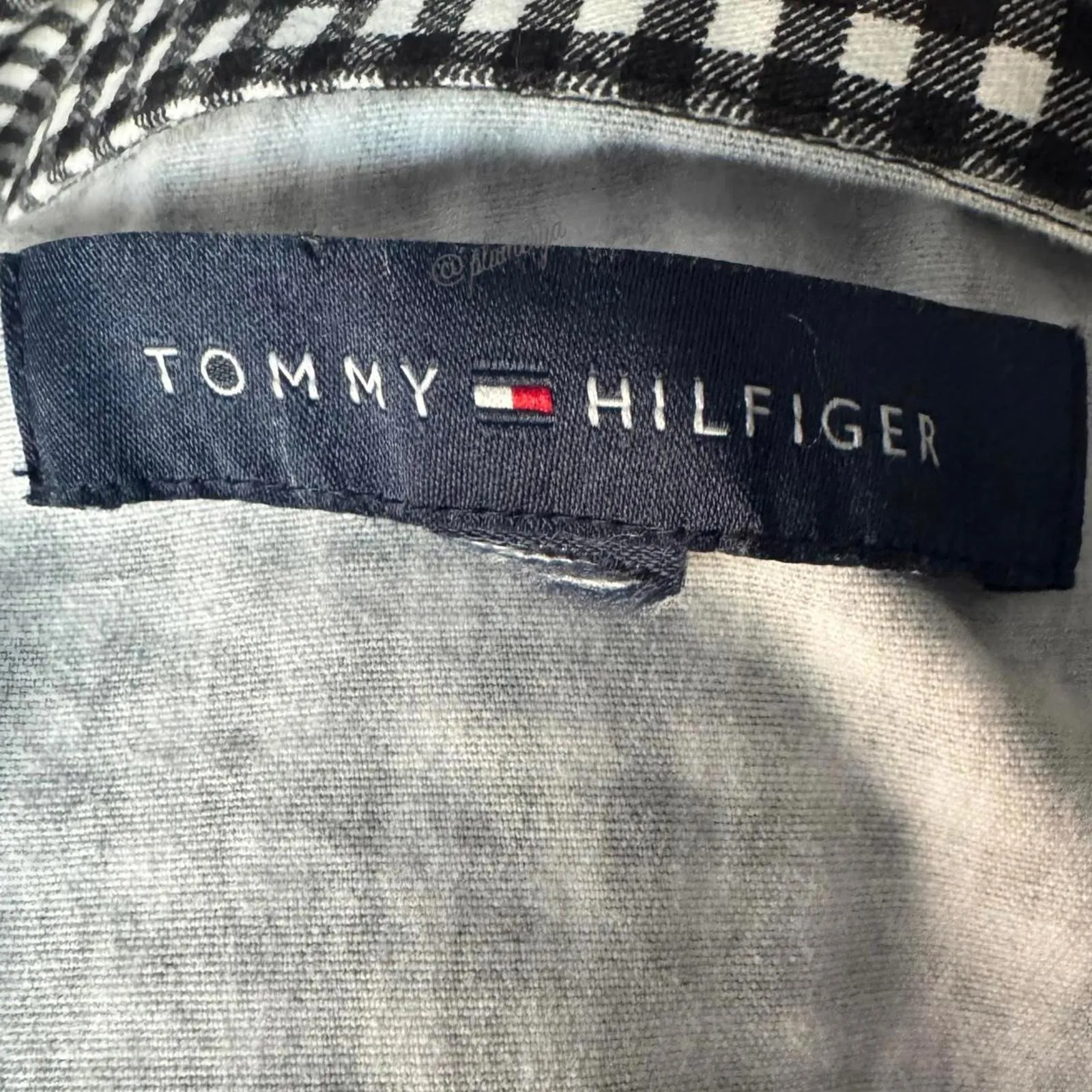 Tommy Hilfiger Black and White Checkered Crop Jacket Size S - Image 3