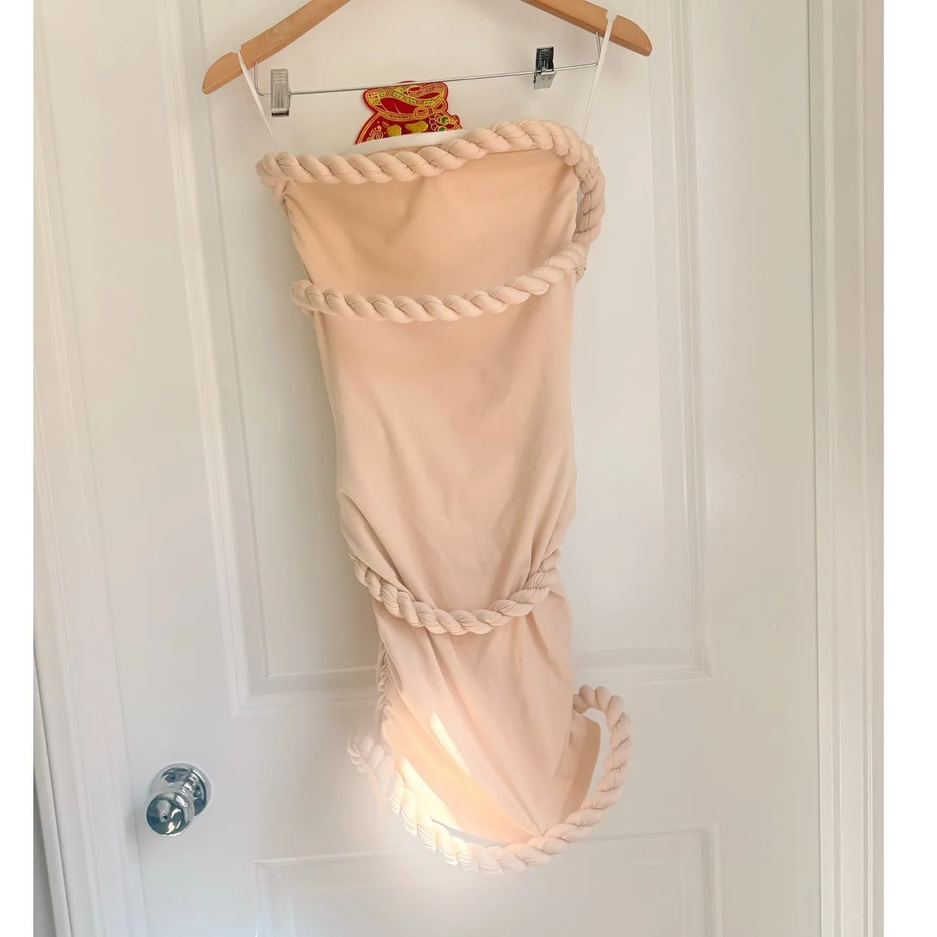 Micas NEW Twist Knot Strapless Sleeveless Mini Dress XS Dusty Rose Wedding Party - Image 4