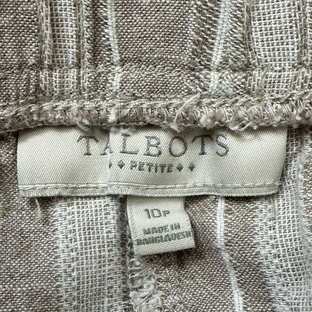 Talbots Linen Blend Drawstring Pull On Shorts, Size 10p - Image 8