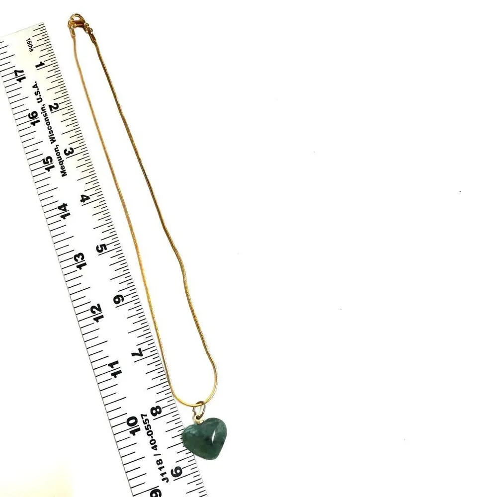 moss agate heart pendant necklace Green - Image 7