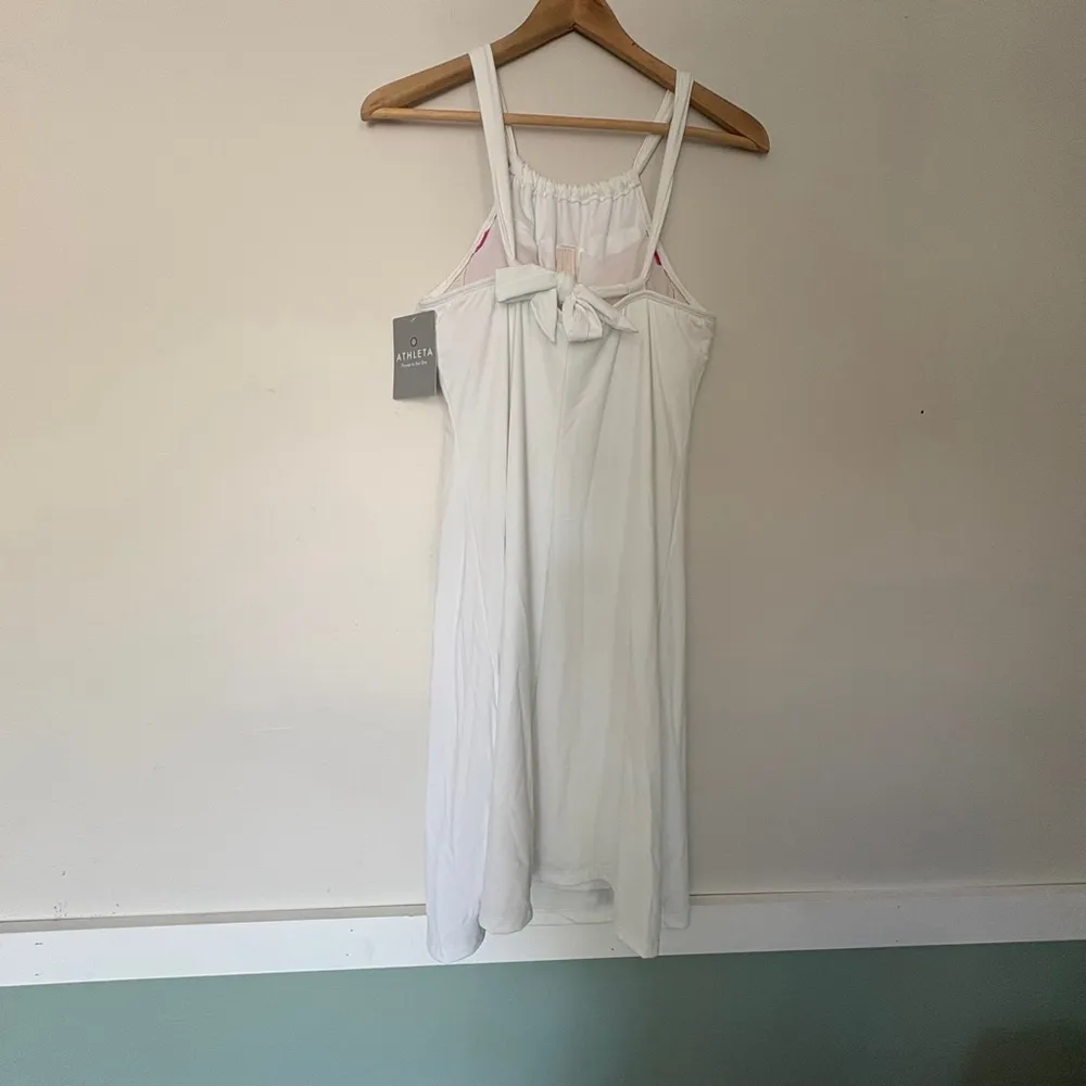 Athleta Kokomo swim Dress, M, white scrunch neck racerback dress - Image 2