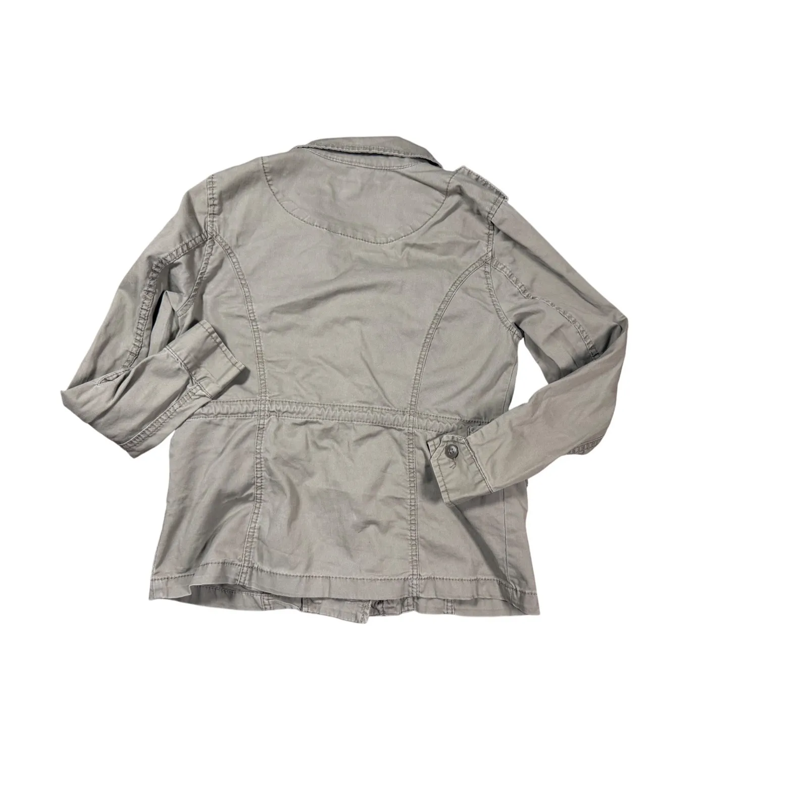 Nine West‎ Vintage America Jeans Jacket Womens S Gray Military Utility Coat - Image 7