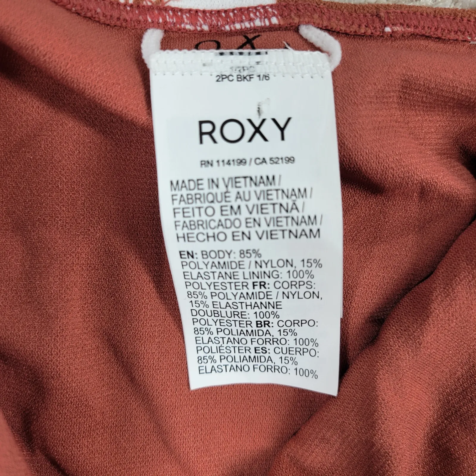 Roxy Garden Trip One Piece Swimsuit Size S Brown Tropical Floral Print - Image 5