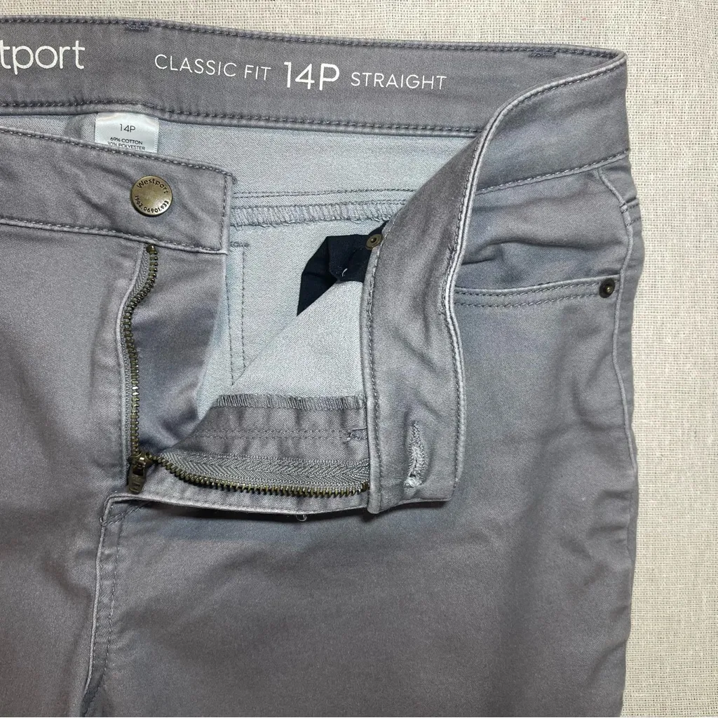 Westport | Petite Gray Classic Fit Straight Leg Jeans | 14P - Image 4