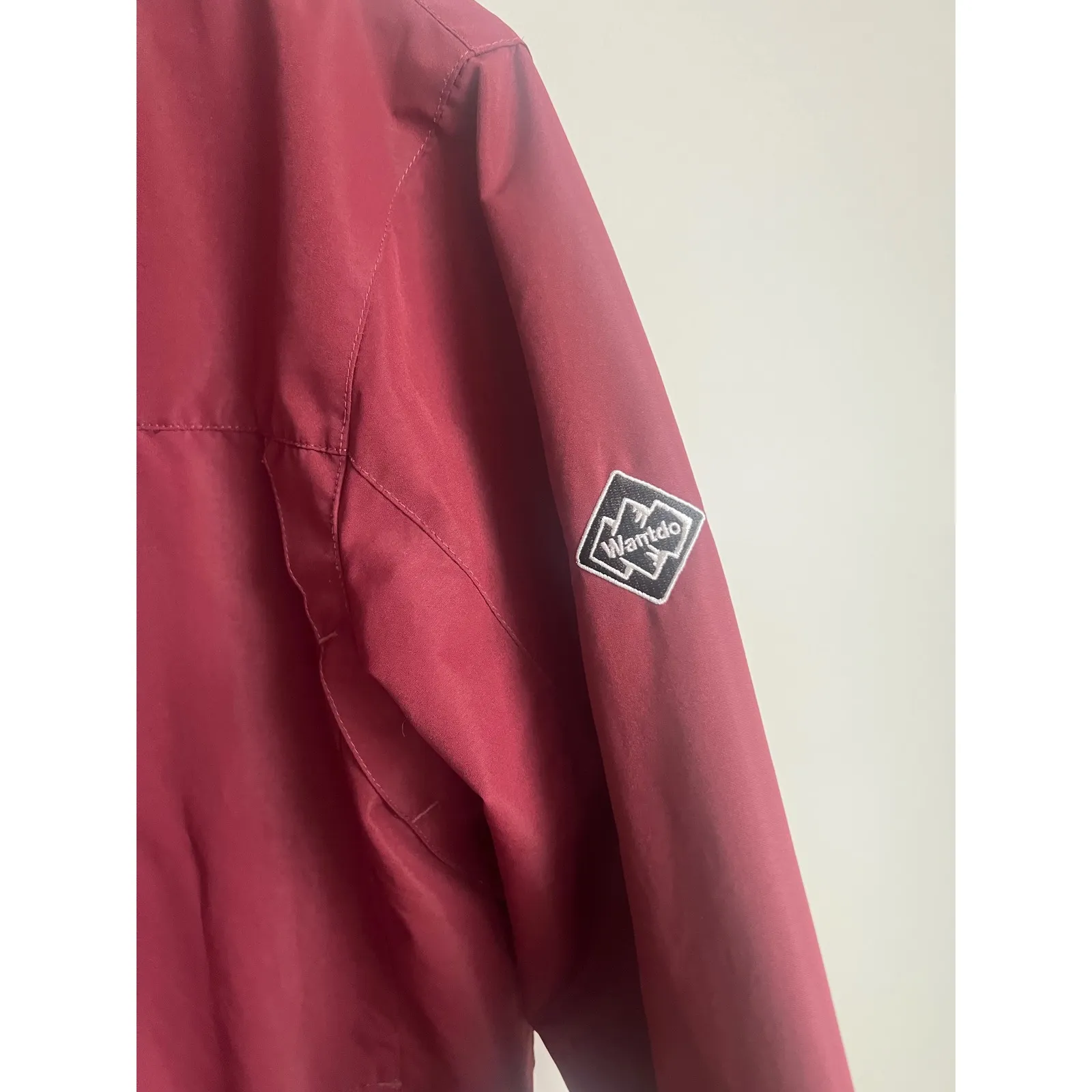 Wantdo‎ Jacket Womens Medium Maroon Hooded Rain Jacket Outdoor Hiking Travel Red - Image 3