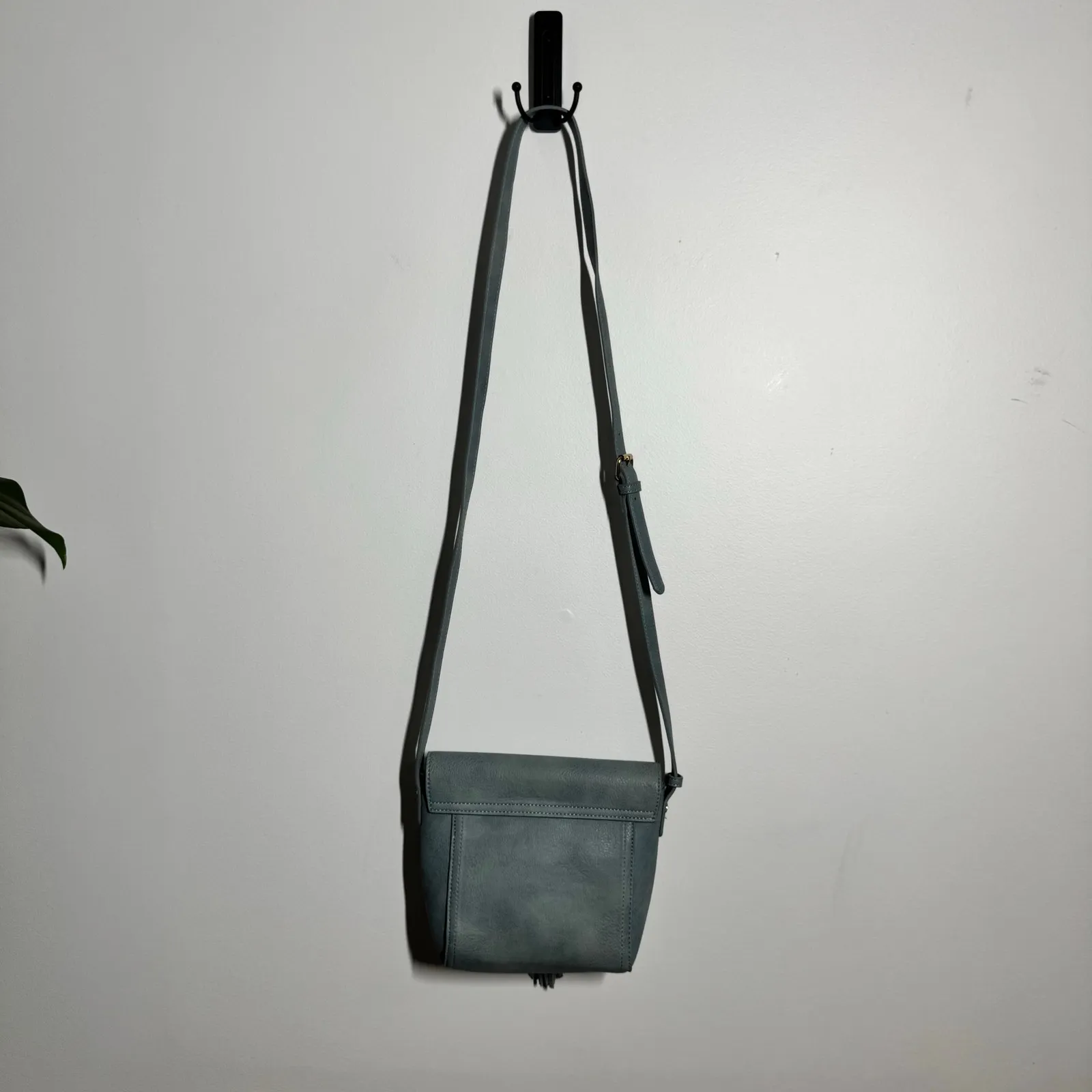 Antik Kraft Mini Shoulder Bag BlueFabric Print Snap Close Adjustable Strap Purse - Image 4