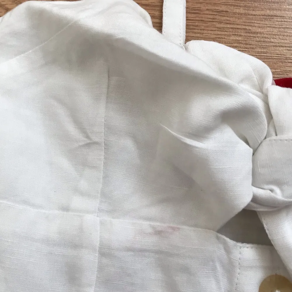 Red Carter Knotted Button Front Dress White New With Tags - Image 4