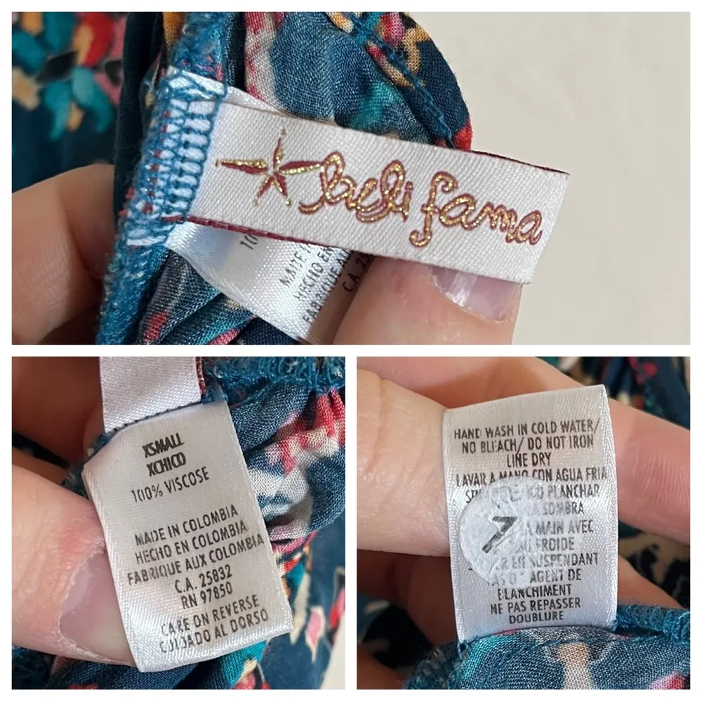 Luli Fama Cordoba V Neck Long Dress Maxi Size Extra Small XS - Image 10