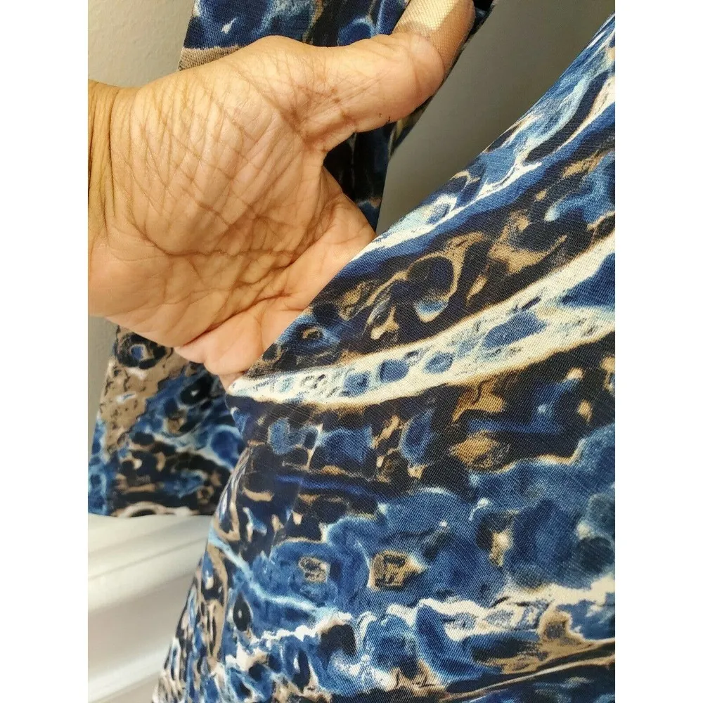 Discount Divas Women's Blue Polyester Round Neck Long Sleeve Knee Length Dress S - Image 6