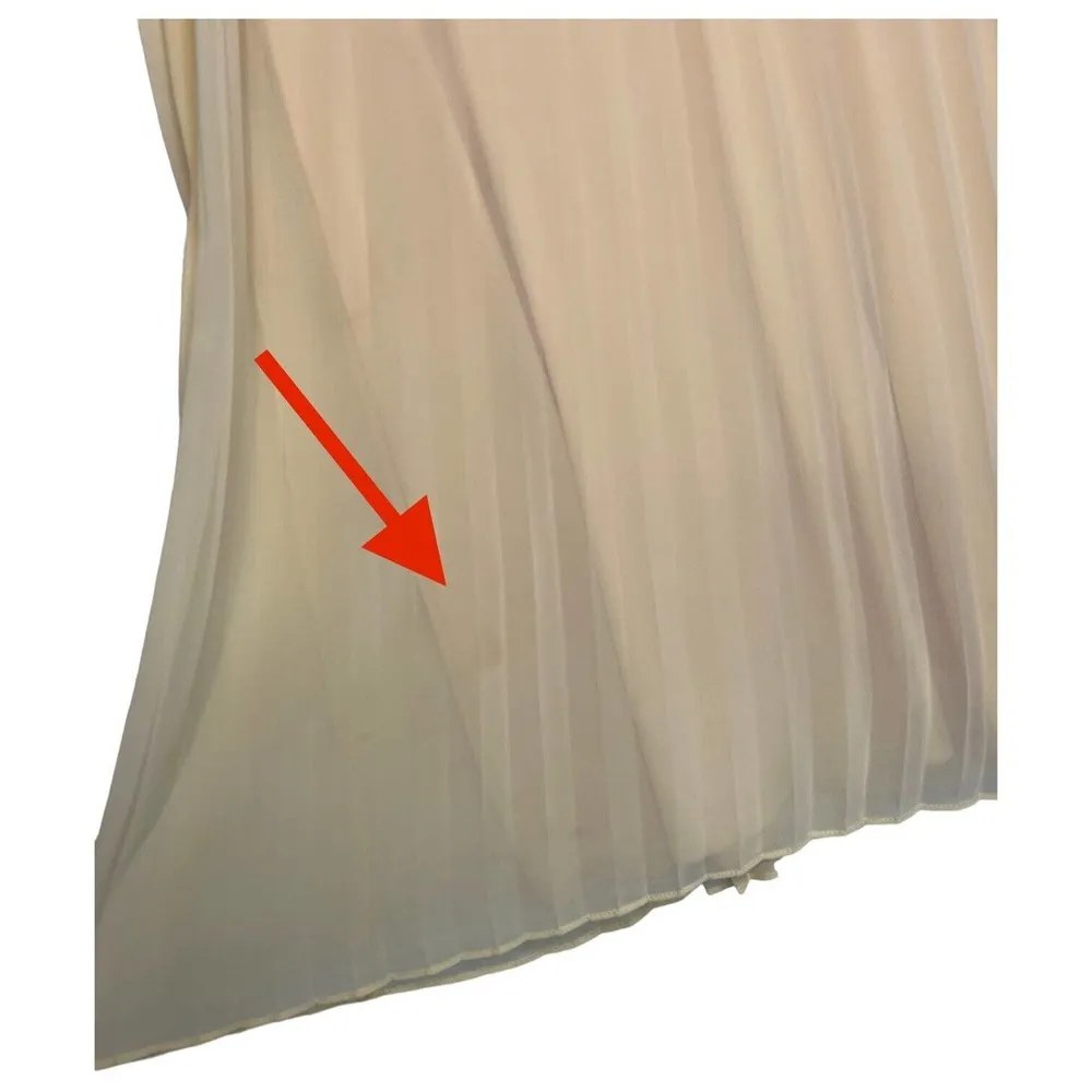 New AGB Dress Womens 6 Pleated Accordion Sleeveless Swing Cocktail Yellow - Image 12