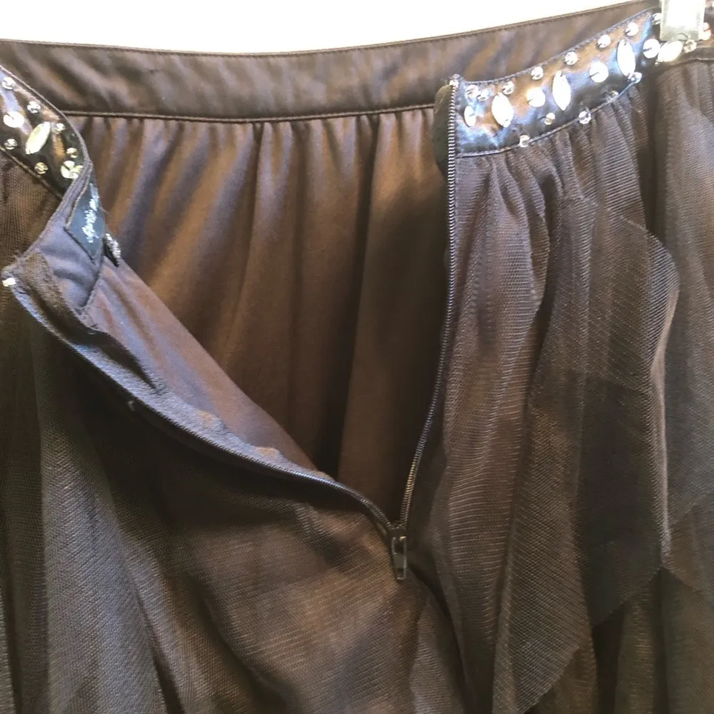 Beautiful Tulle Skirt with Rhinestone Waistband Size 9 Black - Image 3