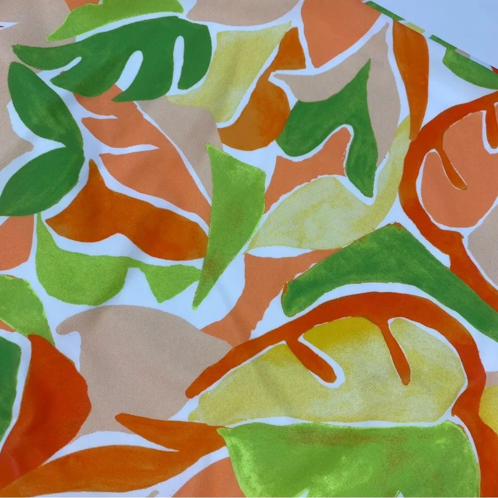 Old Navy Bikini Swim Bottoms Women XXL White Colorful Tropical High Rise Beachy - Image 10