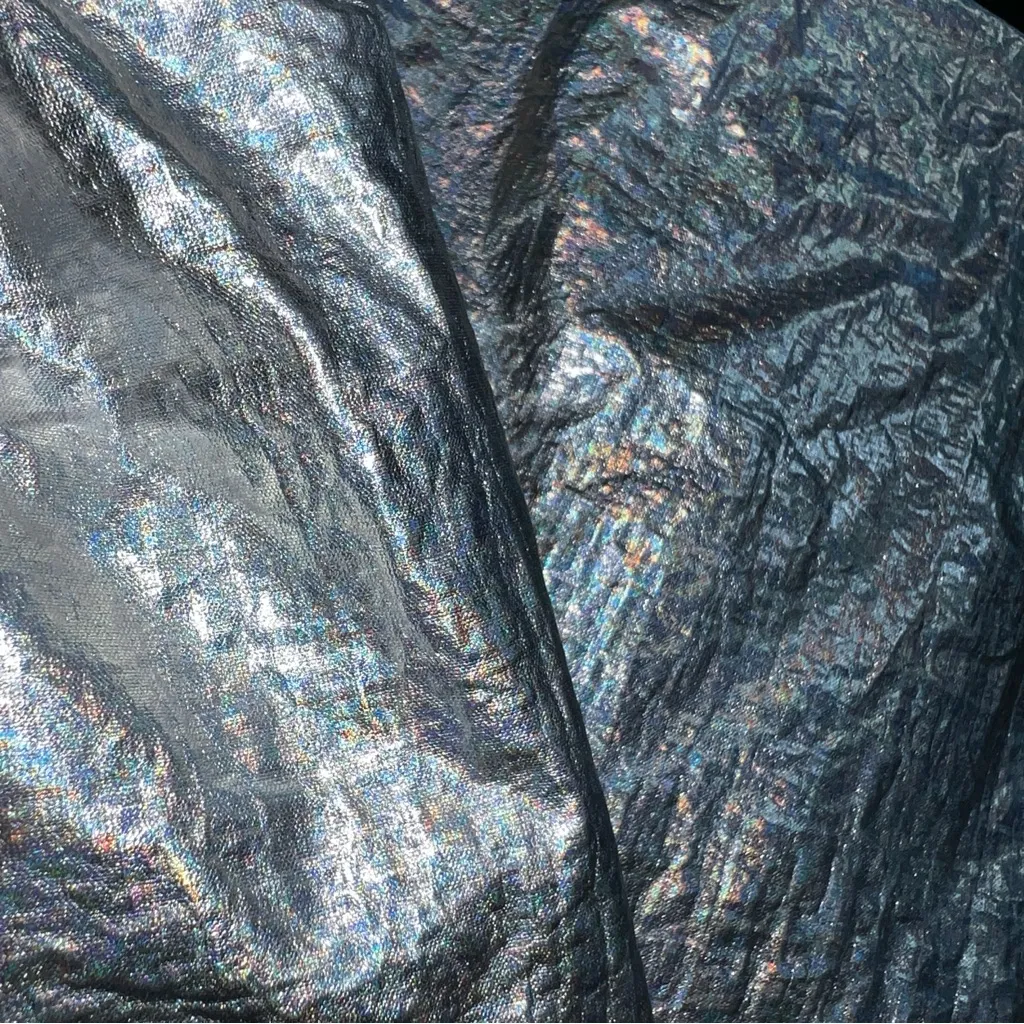 By Anthropologie Metallic Shine Cargo Midi Skirt Silver Small - Image 12