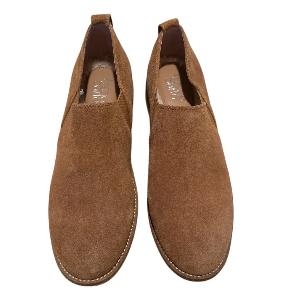 FRANCO SARTO JUSTIA SUEDE BROWN TAN SHERPA INSOLE LOAFER SLIPON SHOES 8.5 - Image 3