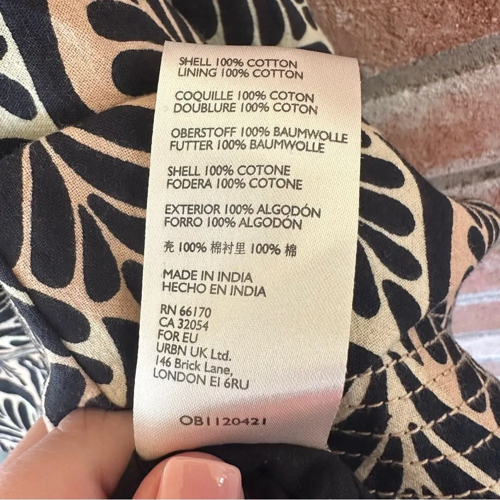 Free People Gia Mini Dress Flare Long Sleeves Geometric Women’s Medium Black - Image 11