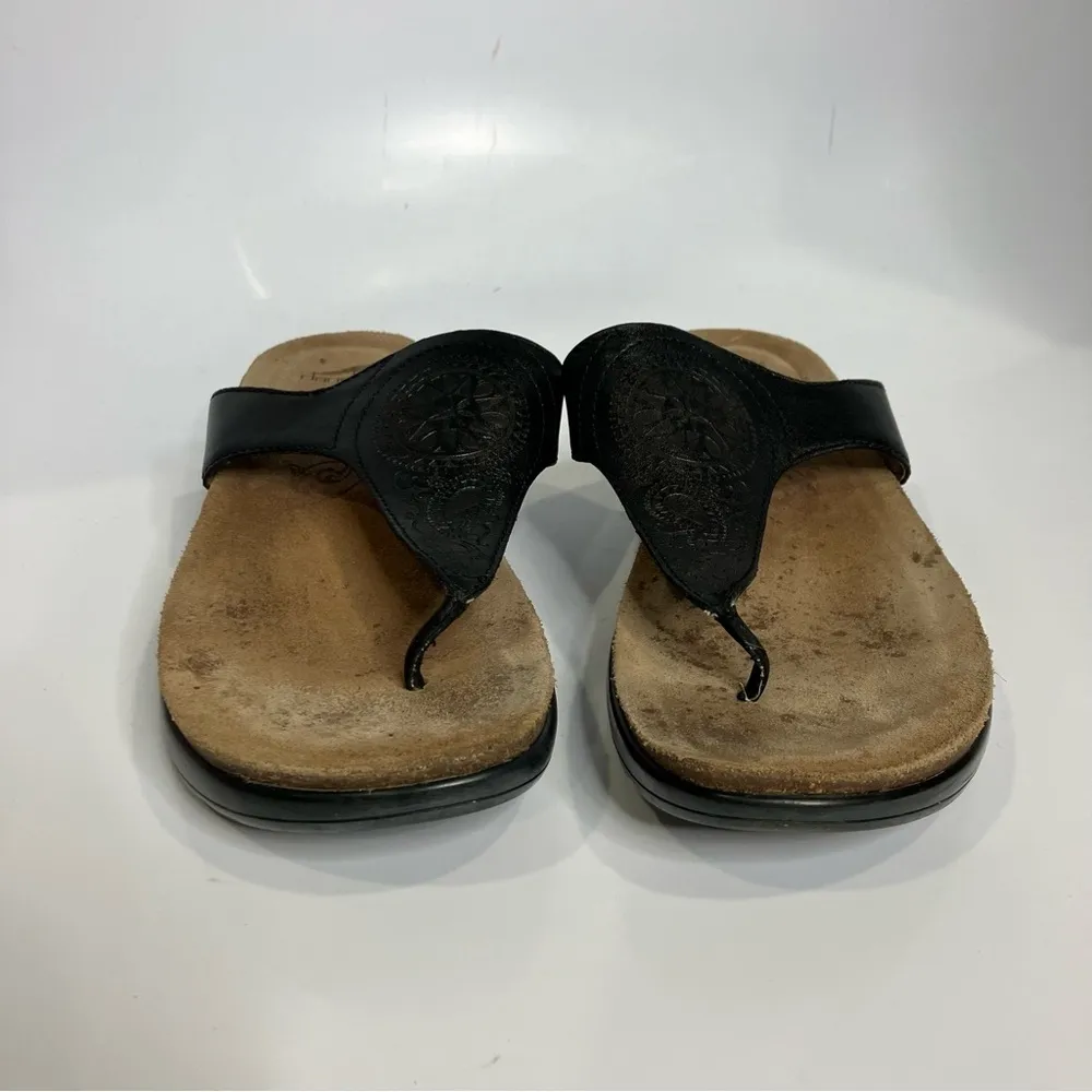 Dansko Priya black leather flip flop‎ sandals size 39 - Image 2