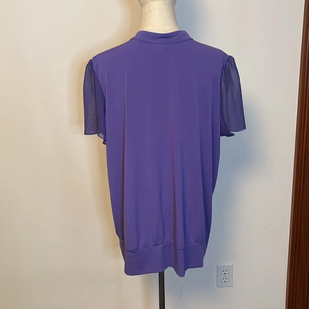 Lane Bryant purple frilly top size 18/20 - Image 2