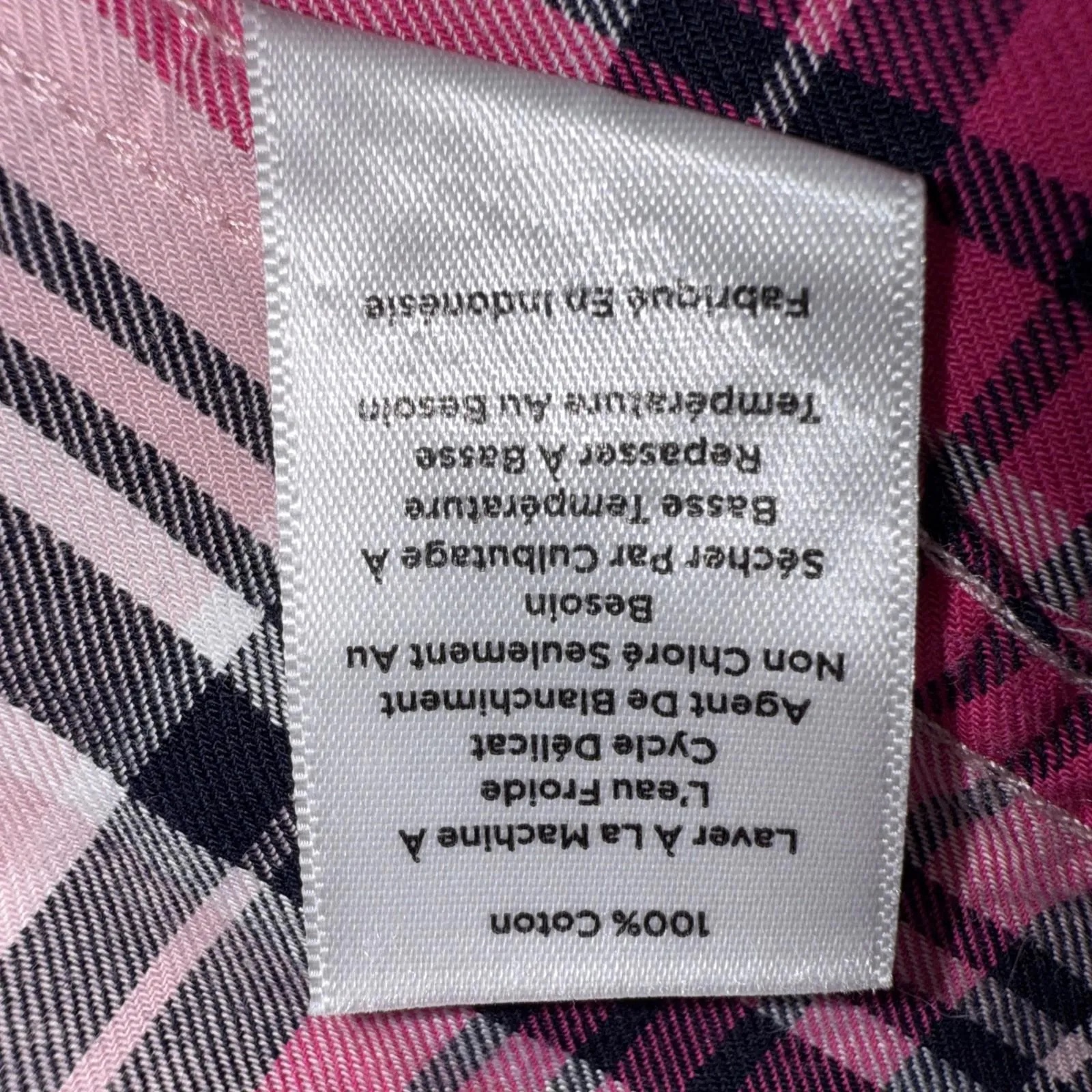 Talbots Long Sleeve Pastel Madras Plaid Cotton Button Up Spring Preppy Shirt XS - Image 8